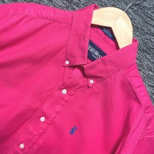VTG 90s Golden West Panhandle Slim Cowboy Shirt Pink Button Down USA 17.5-35 XL